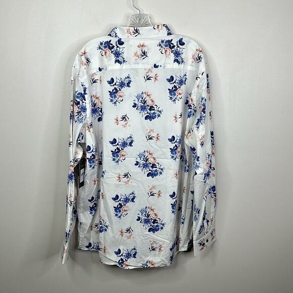 Johnny Bigg Men's Big & Tall William Floral Stretch Button Up Shirt in Pink 4XL - Picture 5 of 6